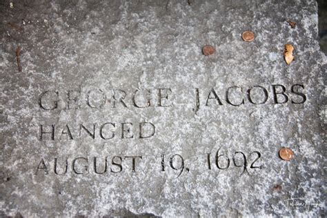 18th century-style tombstone marking the grave of George Jacobs Sr