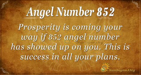 Angel Number 852 Meaning