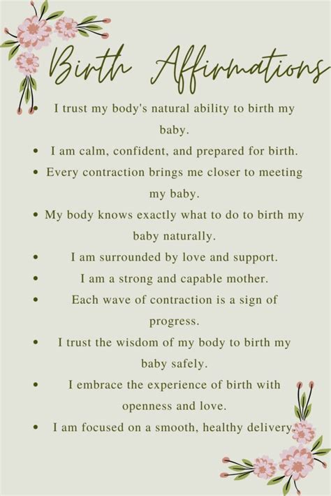 Birth Affirmations