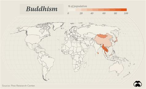 Distribution of Buddhism around the world