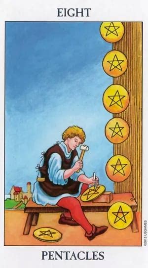 Eight of Pentacles Tarot Card
