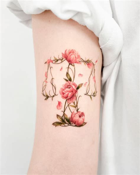 Floral Libra Tattoo