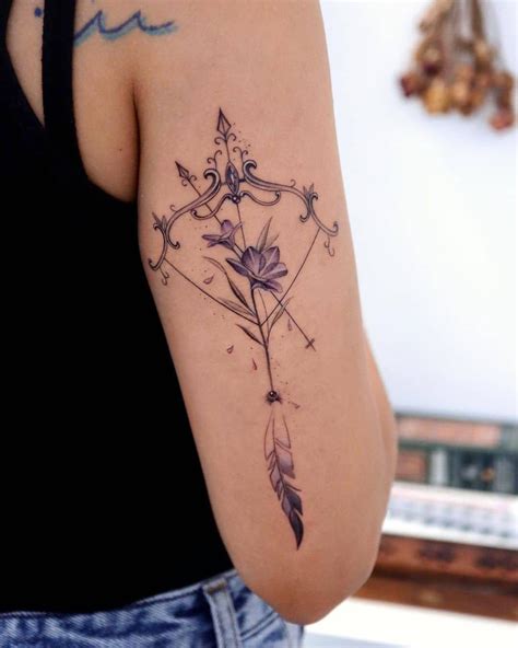 Flower Lady Sagittarius Tattoo