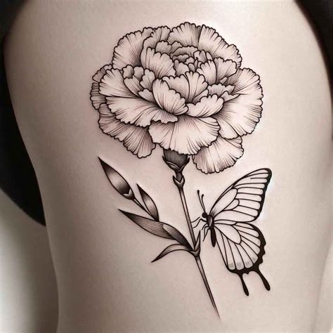 Girl Crying Carnations Tattoo