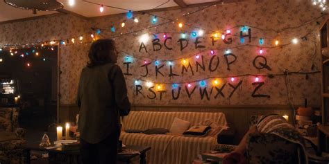 Joyce Byers communicating with Will using Christmas lights in Stranger Things