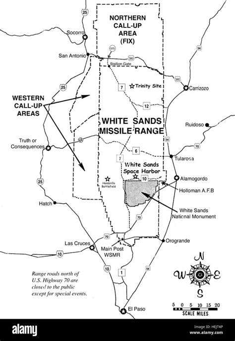 Map of White Sands Missile Range