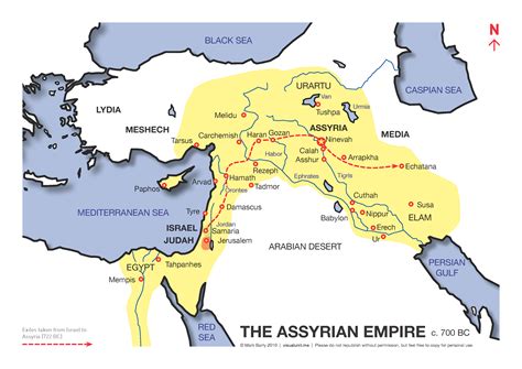 Map of the Assyrian Empire
