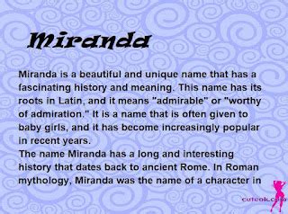 Miranda Name Meaning