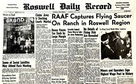 Roswell UFO incident newspaper
