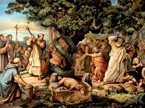Saint Boniface cuts down Thor's Oak