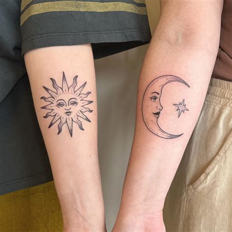Sun and Moon Combined Tattoo