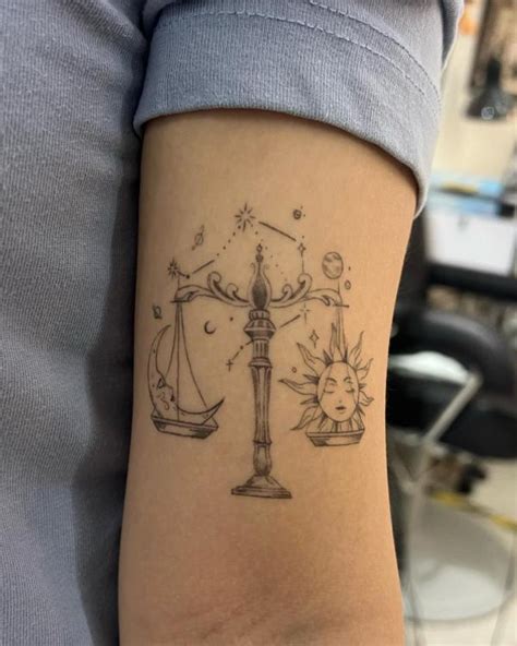 Sun and Moon Libra Tattoo