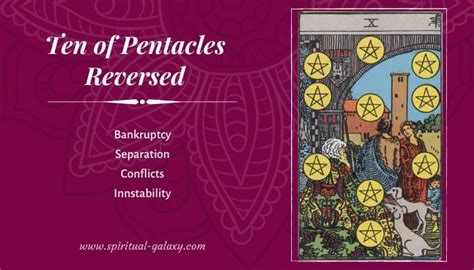 Ten of Pentacles Reversed Tarot Card