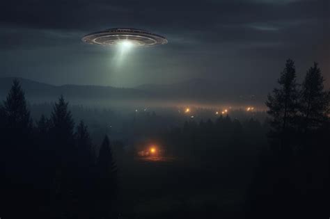 UFO sighting in the forest at night