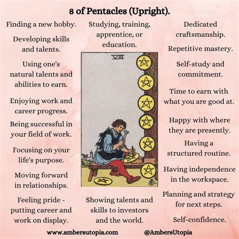 Upright Eight of Pentacles