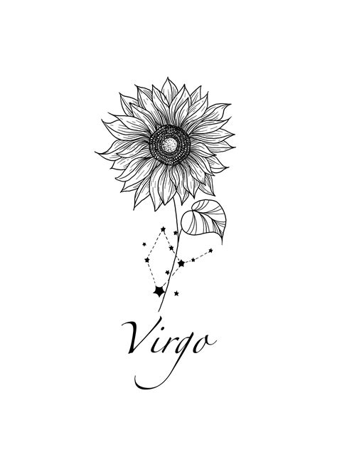 Virgo Constellation With A September Birth Flower Tattoo