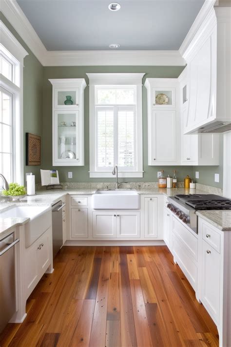 White Cabinets With Sage Green Walls