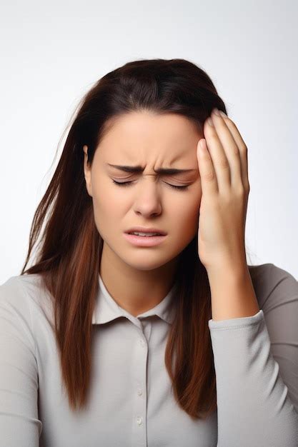 Woman holding her head in pain