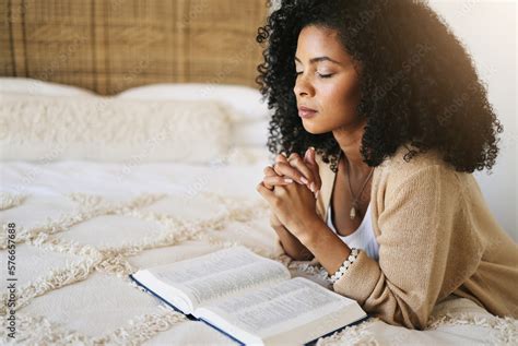 Woman praying at home