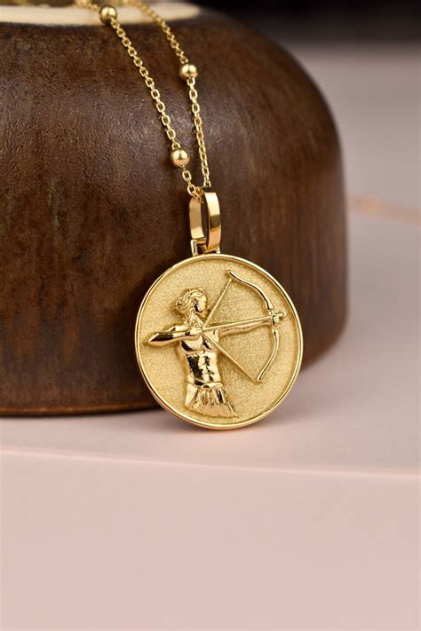 Zodiac Sign Gold Necklace Sagittarius