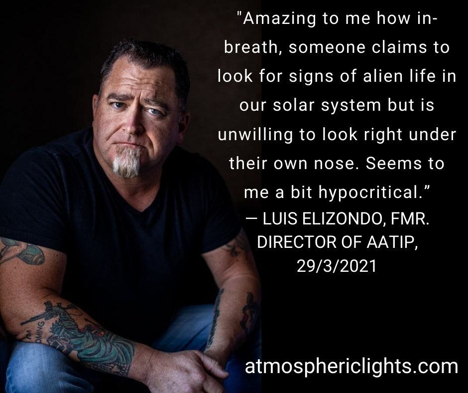 Luis Elizondo's hints and various definitive statements make it very clear that he believes humankind is facing a serious challenge. Here are some of Lue's comments about UFOs.