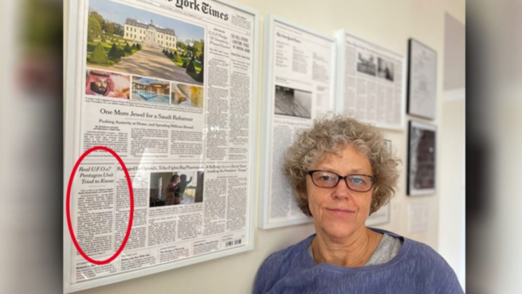Leslie Kean with her New York Times front page-article.