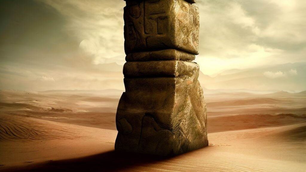 Stone pillar ancient civilisation.