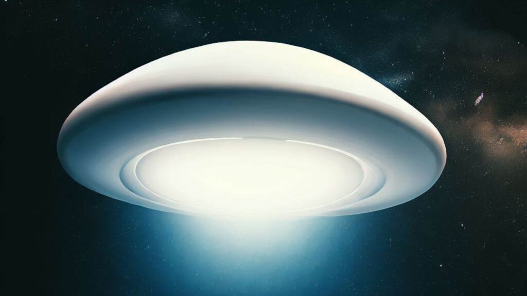 white ufo in space