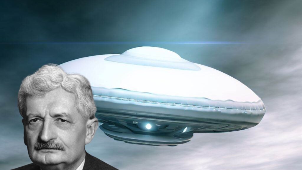 Hermann Oberth and a white ufo.
