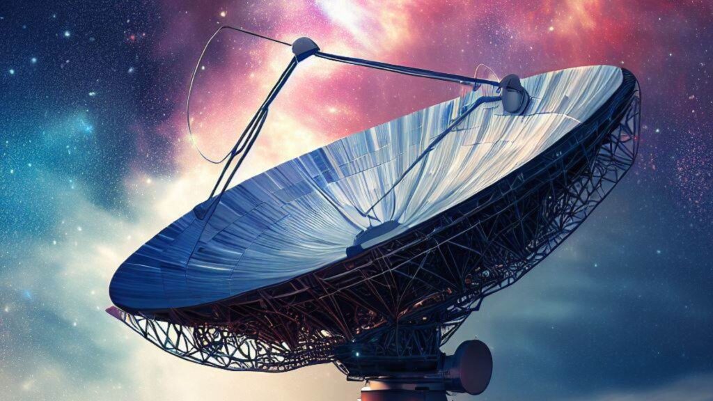 Radio telescope searching for extraterrestial life.
