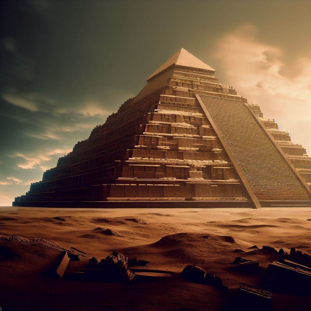 Archaeological dig of Pyramid from advanced ancient civilization