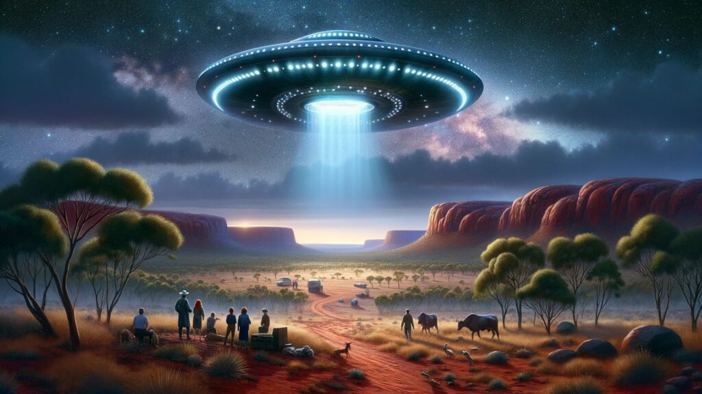 A UFO sighting in the Australian Outback.
