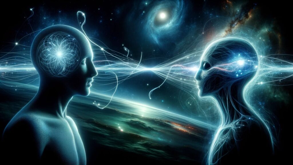 image illustrating 'The Intrigue of Telepathy in Alien Communication'.